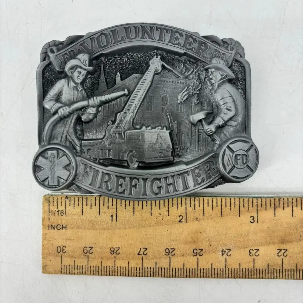 Firefighter Belt Buckle Great American Buckle Co Western Volunteer